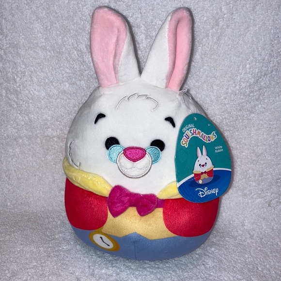 Squishmallows Alice in Wonderland Disney 9" White Rabbit Easter Bunny Plush - Picture 1 of 6